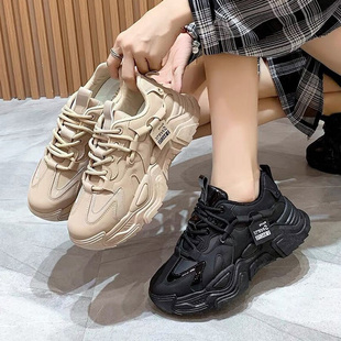 增高跑步休闲运动鞋 女春秋ins潮复古2025新款 厚底炸街老爹鞋 爆款