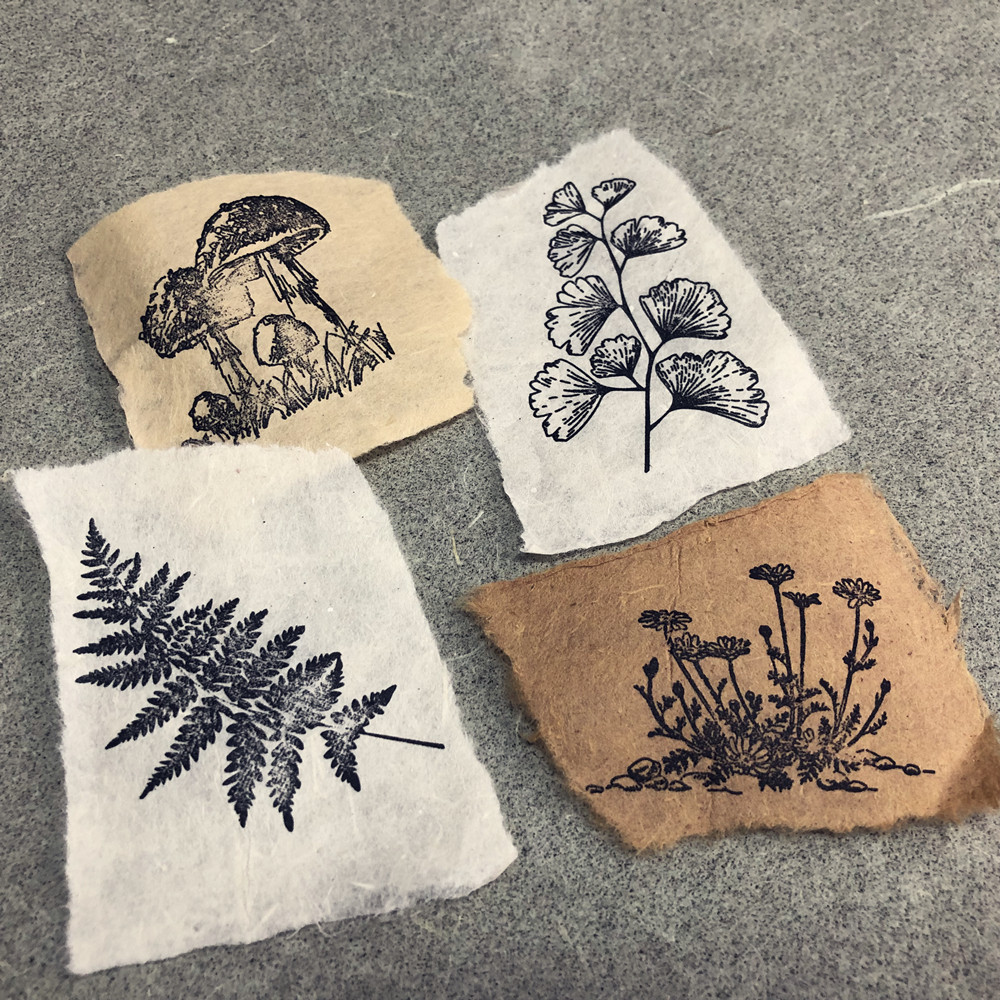 수제 종이 복고풍 수제 식물 종이 골동품 편지지 빈 손으로 그린 ??고무 도장 손 계정 인쇄 장식 고대 종이