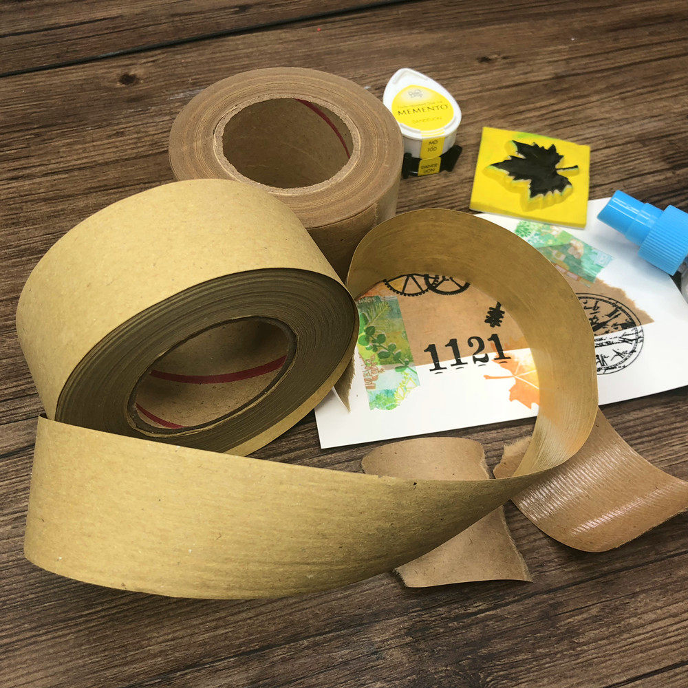 纯色牛皮纸基础胶带复古糙简单牛皮手帐印章手账素材拼贴打底水胶
