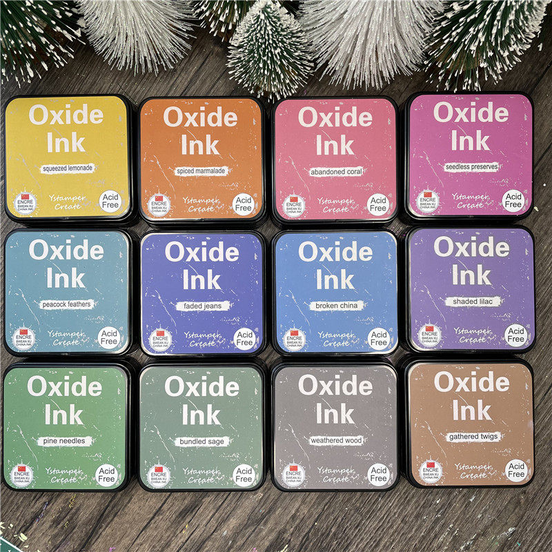 oxide氧化印台晕染涂抹染卡用艺术杂志手帐卡片剪贴印章ink pad