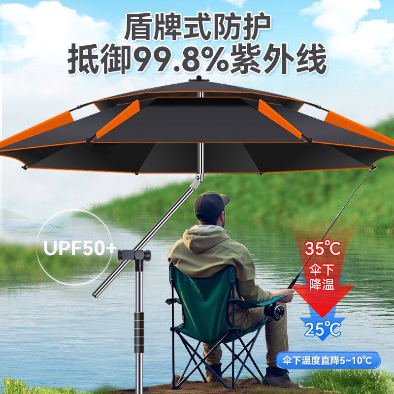 钓鱼伞加厚钓伞户外垂钓雨伞防雨大钓伞遮阳伞钓鱼伞源头工厂供应