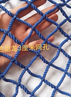 蓝色防护网尼龙绳网大小网眼防坠网3厘米5厘米10厘米网孔现货网绳