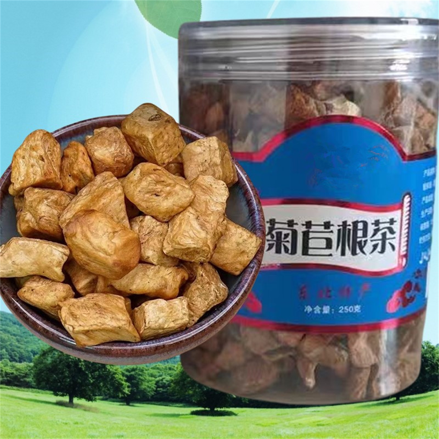 吉林发货菊苣根茶长白山可搭蒲公英根栀子玉兰根瓶装泡水喝
