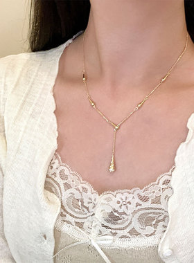 中古水滴吊坠项链锁骨链