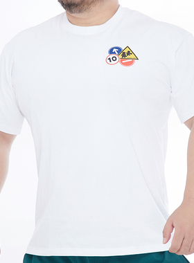 XANTHINET恤联名ENOCH交通标示熊孩子落肩大码纯棉宽松卡通壮熊