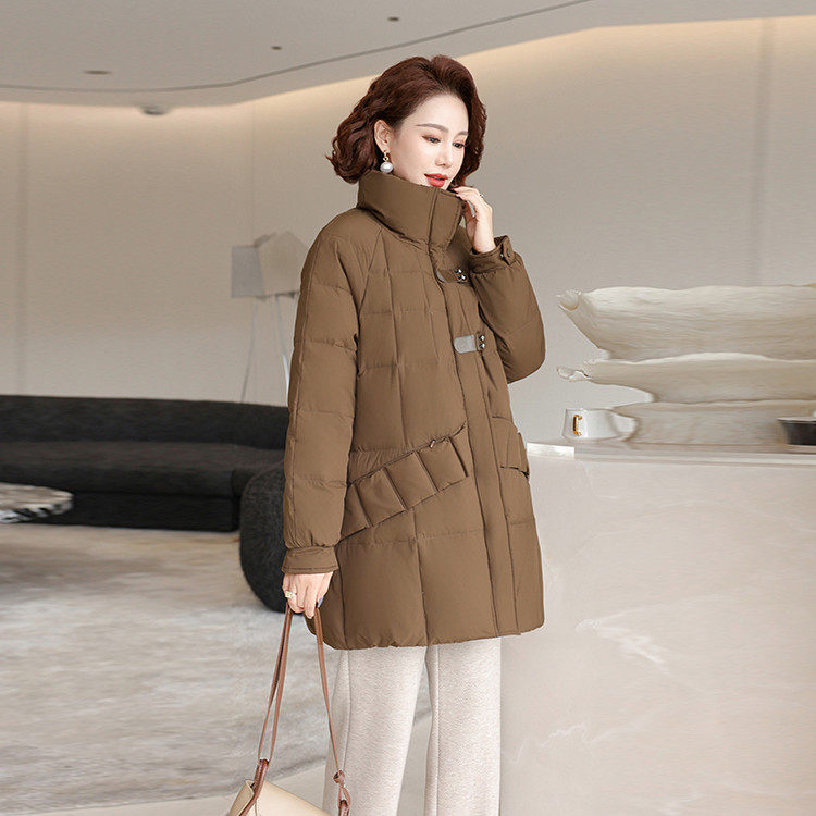 梵猫2025新款妈妈装春秋装羽绒棉服外套洋气小衫中老年女装