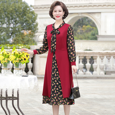 妈妈秋季中长款连衣裙