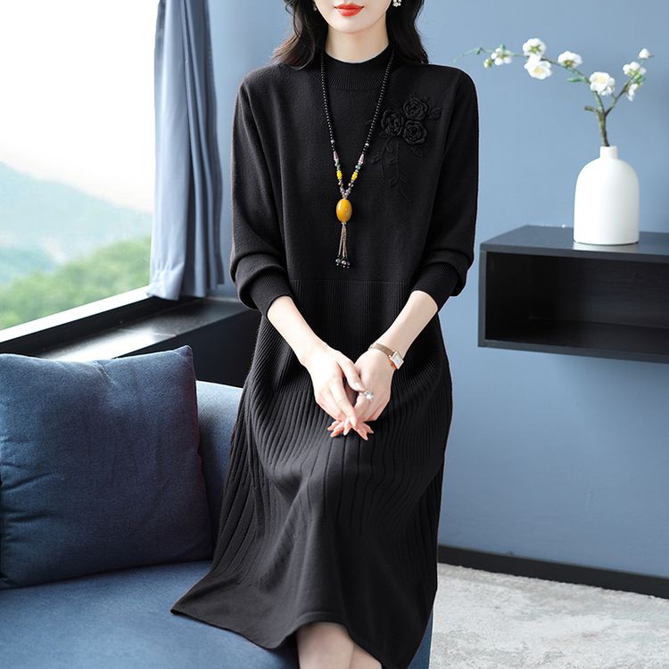 梵猫2025新款针织衫女中老年妈妈装大牌半高领复古中国风