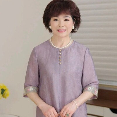 母亲节洋气妈妈装春夏季新中式国风小衫气质中年女士时尚减龄上衣