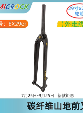 MICROCK小滚T1000全碳纤维山地前叉硬叉山马车外走线29ER110x15mm
