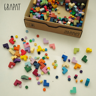 Grapat 25春夏新款彩虹渐变立方体积木开放型儿童想象力木制玩具