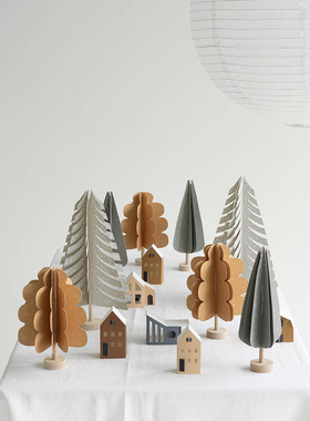 荷兰纸制圣诞树小树餐桌装饰桌面摆件北欧亲子手工折纸圣诞装饰