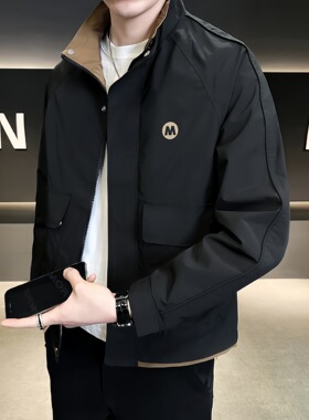 A18275   爆款男士外套春秋冬新款薄款帅气工装翻领韩版夹克