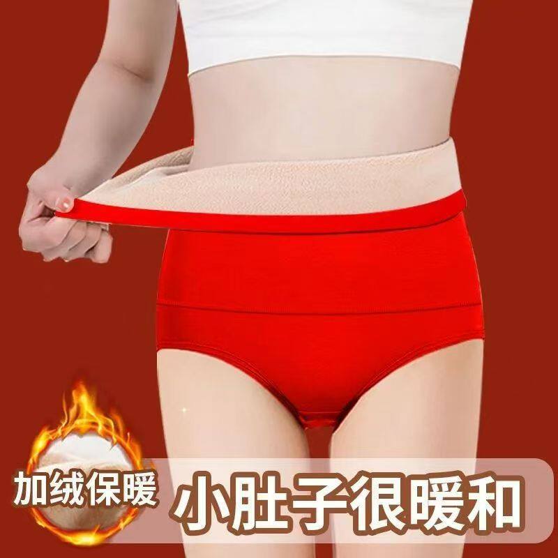 新款加绒加厚保暖内裤大码女士内裤柔软提臀亲肤收腹保暖护腰