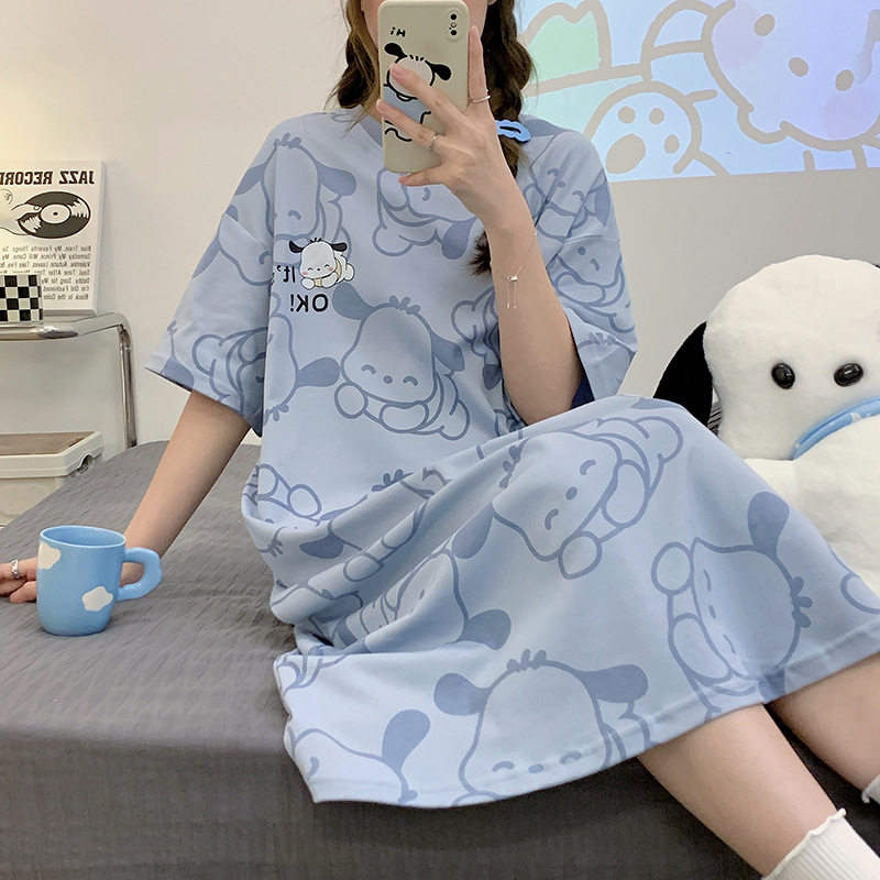 新款睡裙女短袖棉质夏季