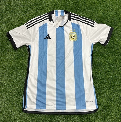 Adidas 阿根廷2022世界杯两星球迷版梅西短袖球衣足球服 hf2158