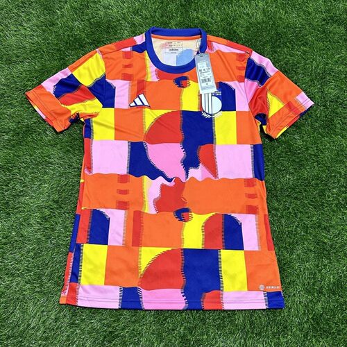 Adidas 比利时国家队 2022赛前短袖球衣训练服足球服 HE1445