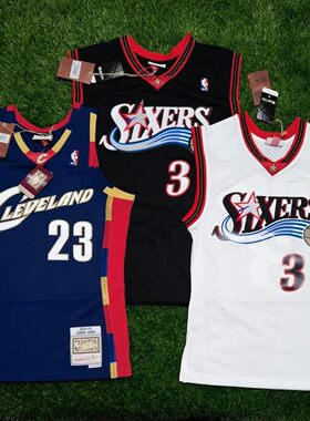 mitchell&ness 詹姆斯 艾弗森 NBA篮球服SW复古球衣 MN篮球背心