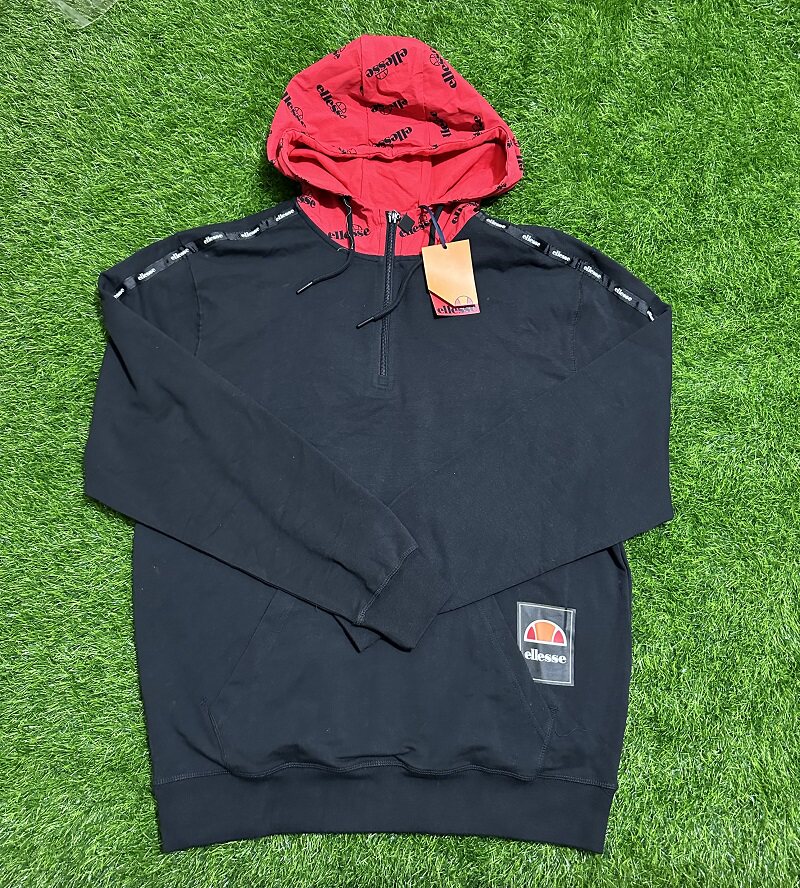 ELLESSE 트렌디 브랜드 남성 및 여성 스포츠 패션 재킷 캐주얼하고 편안하며 활용도가 높은 풀오버 후드 스웨트셔츠