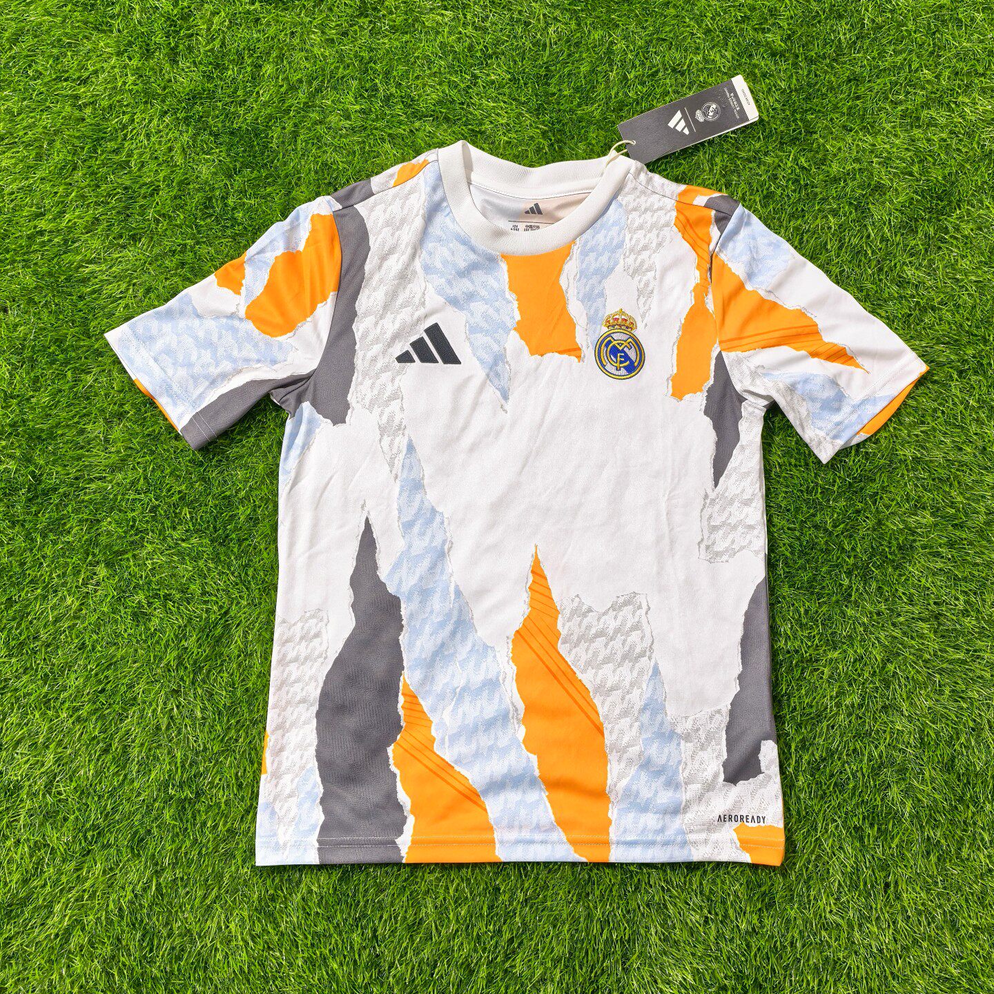 Adidas 皇马 皇家马德里 大童儿童青少年训练球衣足球服 jj3491
