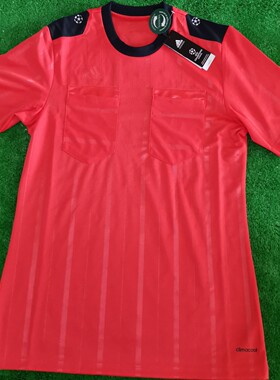 Adidas 阿迪达斯 欧冠联赛红色短袖带兜足球裁判服 az2780
