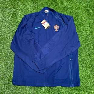 Nike 葡萄牙2004欧洲杯复刻足球出场外套运动拉链复古夹克风雨衣