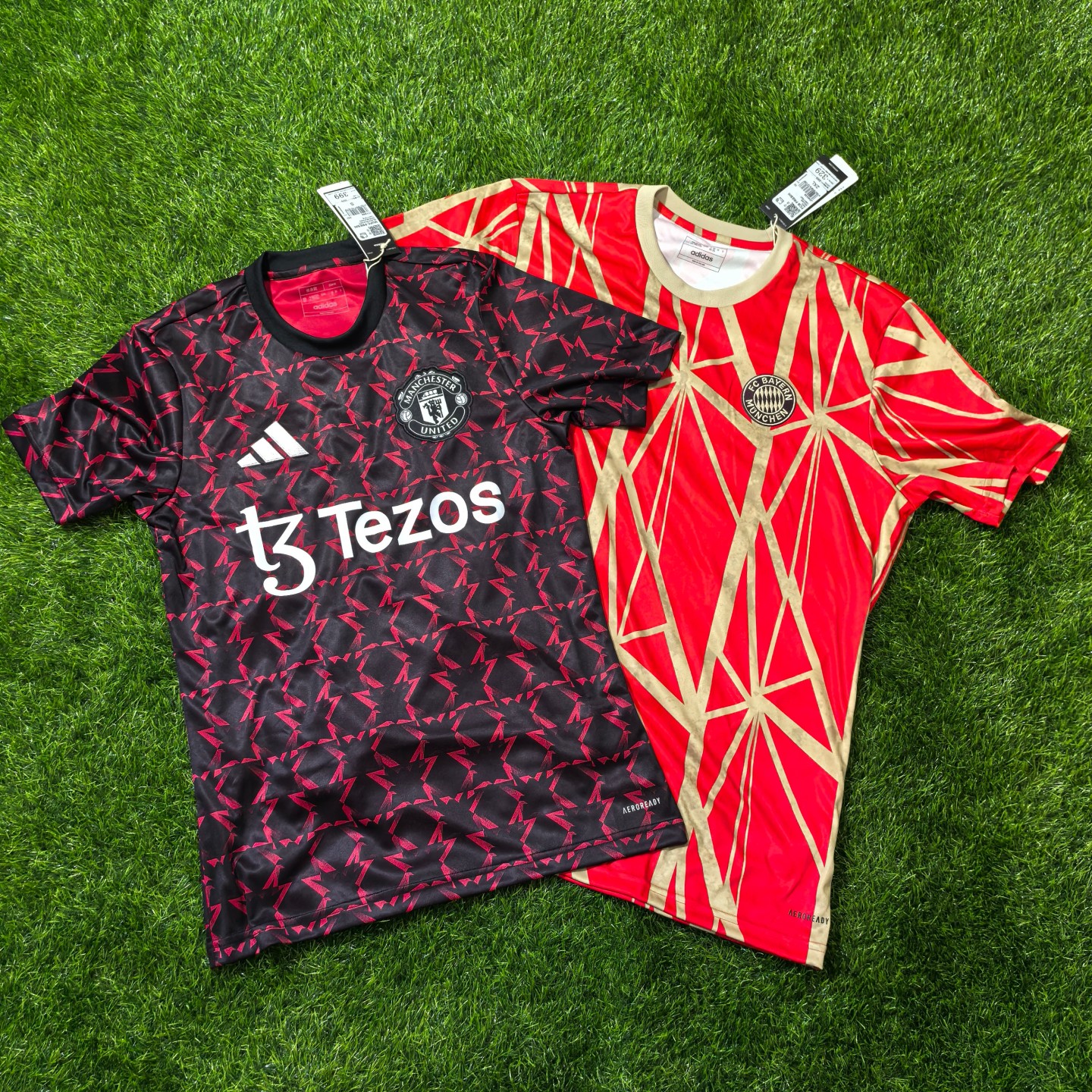 Adidas 曼联 拜仁 2425赛季足球赛前热身短袖训练服球衣足球服