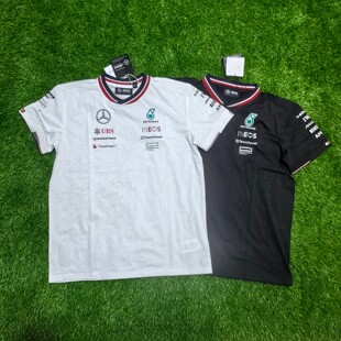 梅赛德斯奔驰AMG车队 F1赛车黑白女款全广告版本短袖T恤