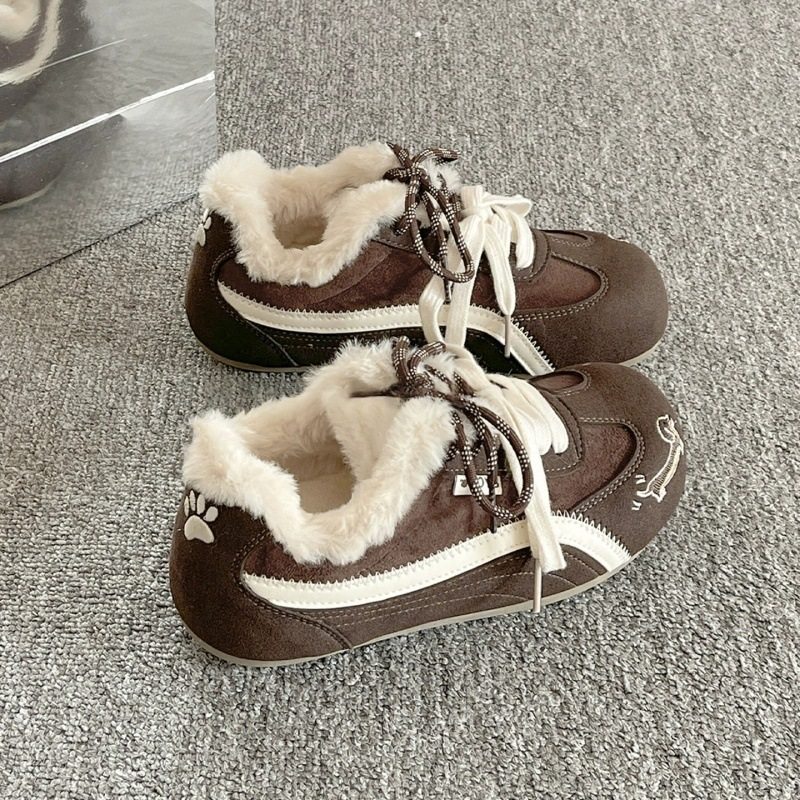 加绒德训鞋女款冬季新款学生百搭保暖二棉鞋平底休闲运动板鞋,女鞋,德训鞋,淘宝优惠券,粉丝福利购,淘宝优惠卷