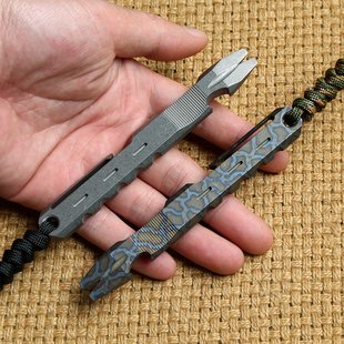 迪科尔TC4钛合金撬棍撬棒户外求生存防身酷棍EDC多功能工