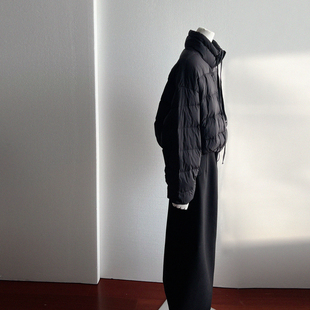 暗黑系穿搭秋冬新款设计师款套头面包服超短卫衣羽绒服上衣外套