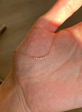 高品质新款小众设计微笑钻石满天星项链轻奢高级感锁骨链