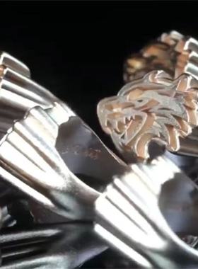 新款高版本说唱歌手KKluv同款那奇沃夫帅气欧美风狼头戒指