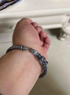 新款高版本文昌笔镯执笔安天下国风做旧文昌手镯道系文玩手环