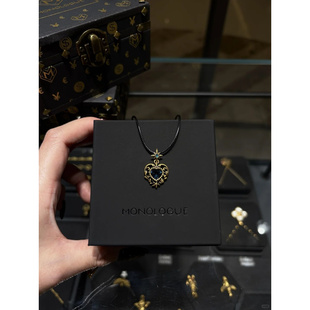 高品质真金电镀周家monologue海洋之心吊坠项链气质设计锁骨链
