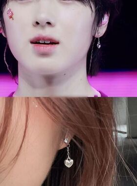 新款现货高版本sakuya藤永咲哉同款爱心链条耳钉高级感个性耳饰
