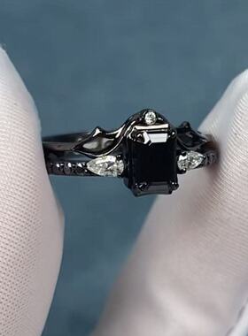 新款高品质《恋与深空》秦彻同款黑色戒指开口结婚对戒