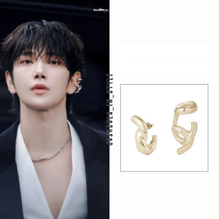 高品质新款seventeen男团Joshua洪知秀同款耳钉耳夹高级感耳饰