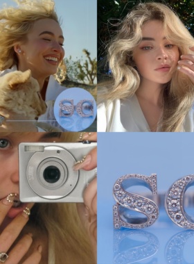 高品质新款sabrinacarpenter匠妹同款SC字母戒指欧美明星周边指环