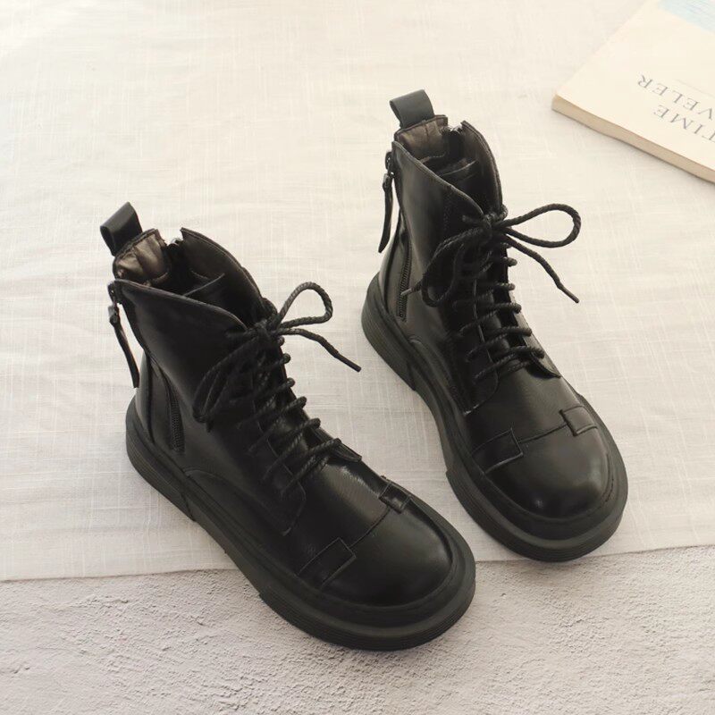 复古马丁靴厚底机车靴百搭女靴