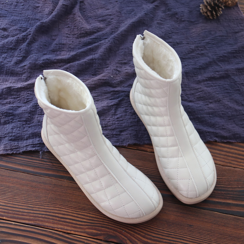 软底文艺女靴韩版加绒平底短靴女