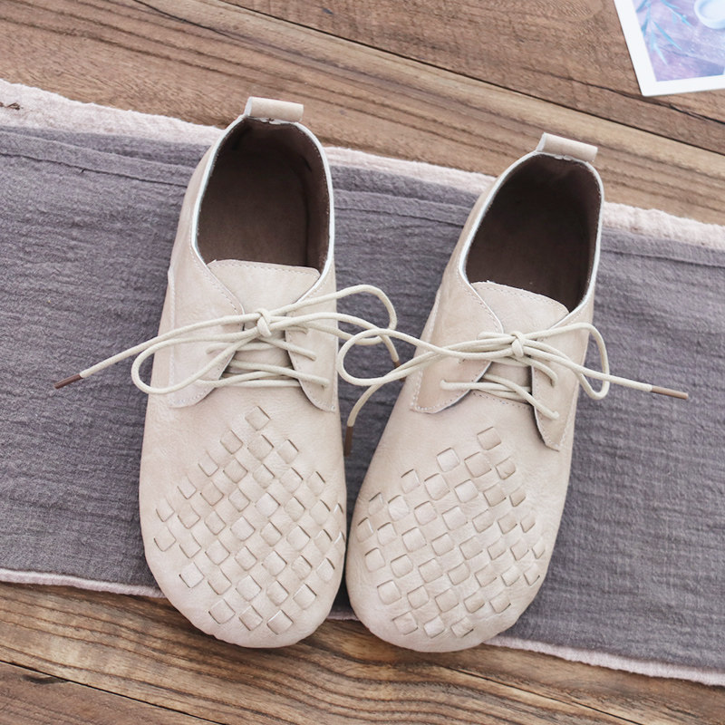 复古单鞋女2019春新款森系休闲女鞋系带低帮平底鞋软底防滑孕妇鞋在类目 女鞋, 低帮鞋中 - 来自Buy2taobao.com提供专业的淘宝代购服务