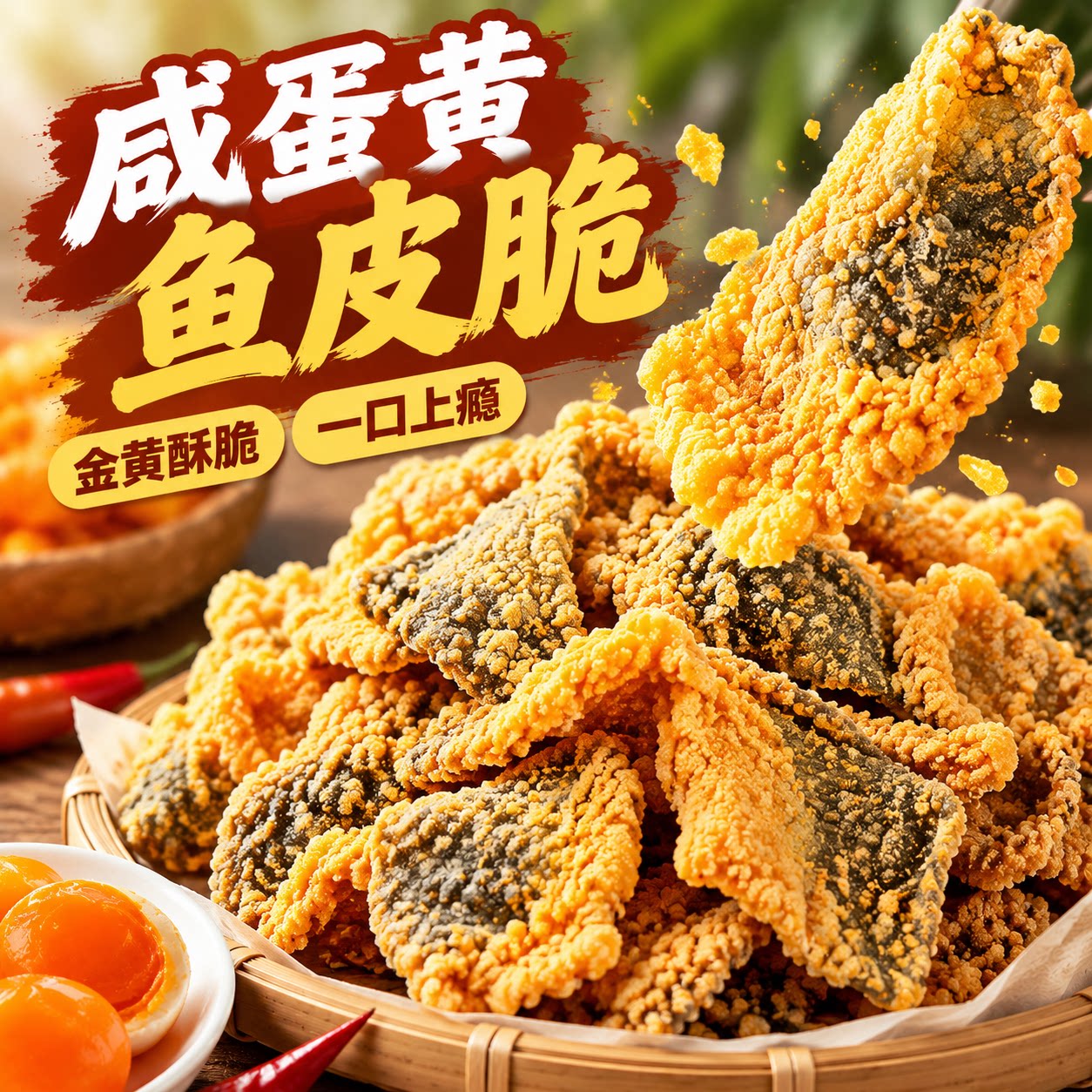 咸蛋黄鱼皮脆港式风味下午零食