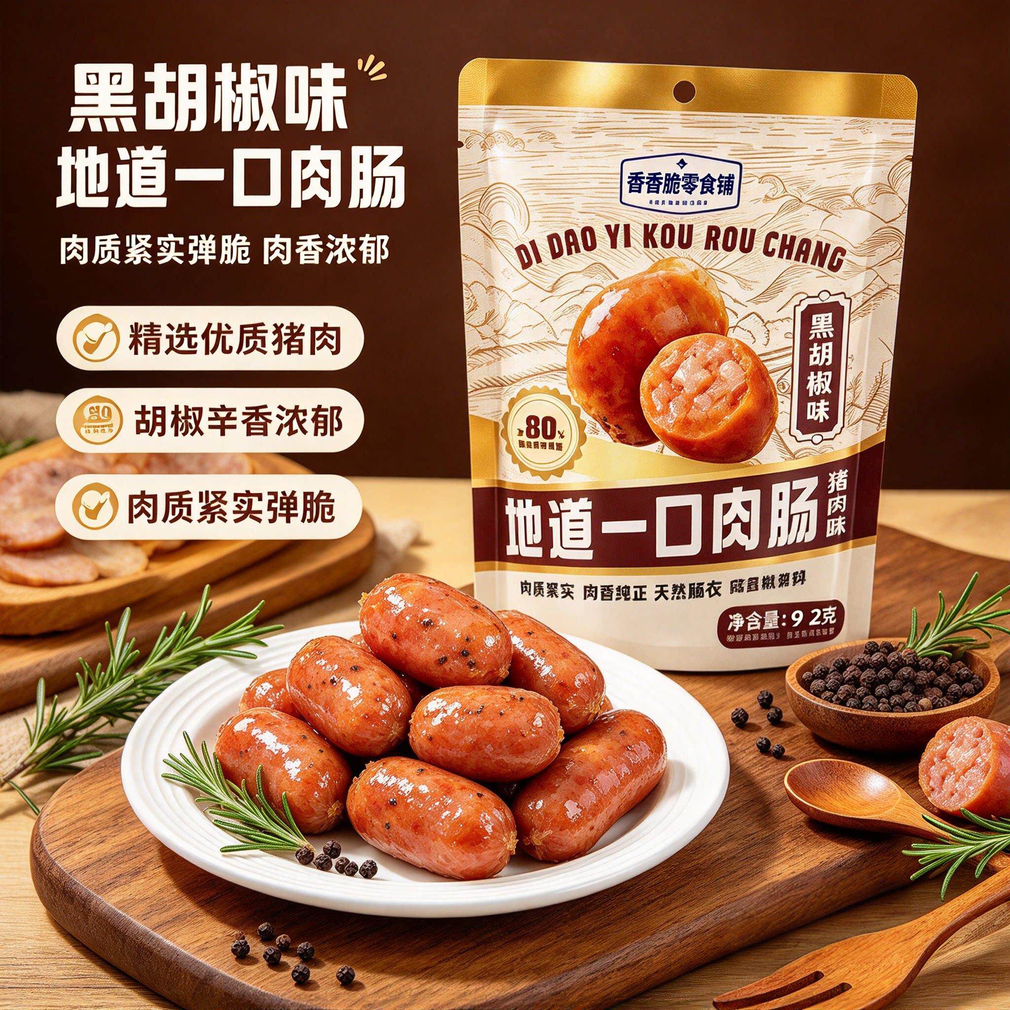 地道一口肠肉肠黑胡椒香辣味