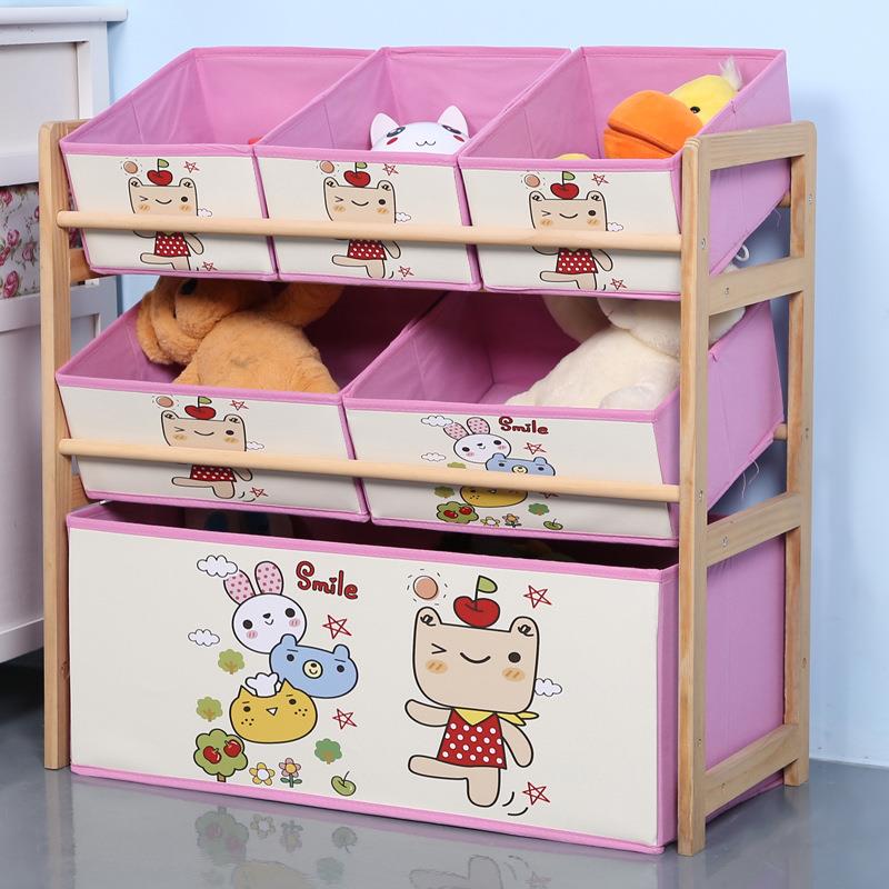 实木玩具架玩具收纳架玩具箱整理架儿童玩具柜家用玩具收纳储物