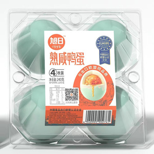 旭日熟咸鸭蛋60克X4枚 草木灰古法腌制流油开袋即食下饭配粥