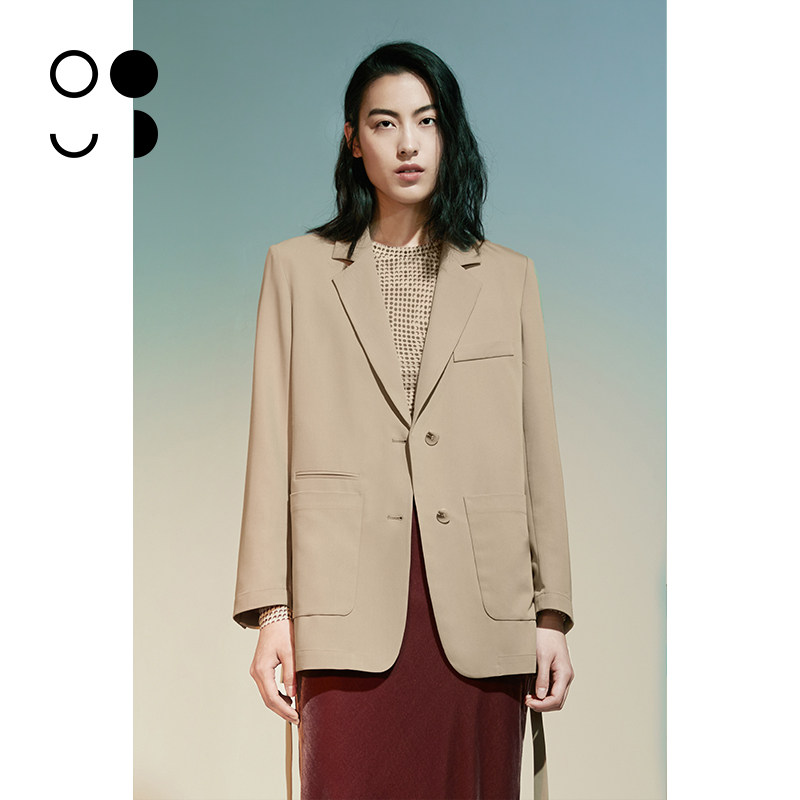 未知未觉春秋短款时尚卡其色宽松长袖休闲西装外套女 W131X11336,女装/女士精品,西装,淘宝优惠券,粉丝福利购,淘宝优惠卷