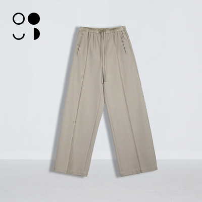 未知未觉2025秋新品莫代尔松紧腰棉弹宽松直筒休闲裤女W433K19639