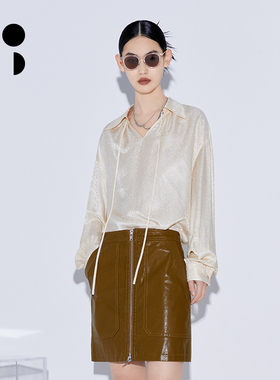 未知未觉原创设计感独特别致小上衣套头衬衫女春秋新 W214Z13236