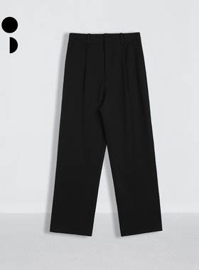 未知未觉时尚复古基础通勤百搭黑色九分小脚休闲裤女W335K19647